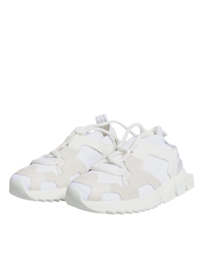Dolce & Gabbana White Mesh Sorrento Trekking Sneakers Shoes by Dolce & Gabbana