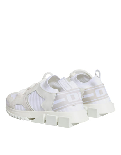 Dolce & Gabbana White Mesh Sorrento Trekking Sneakers Shoes by Dolce & Gabbana