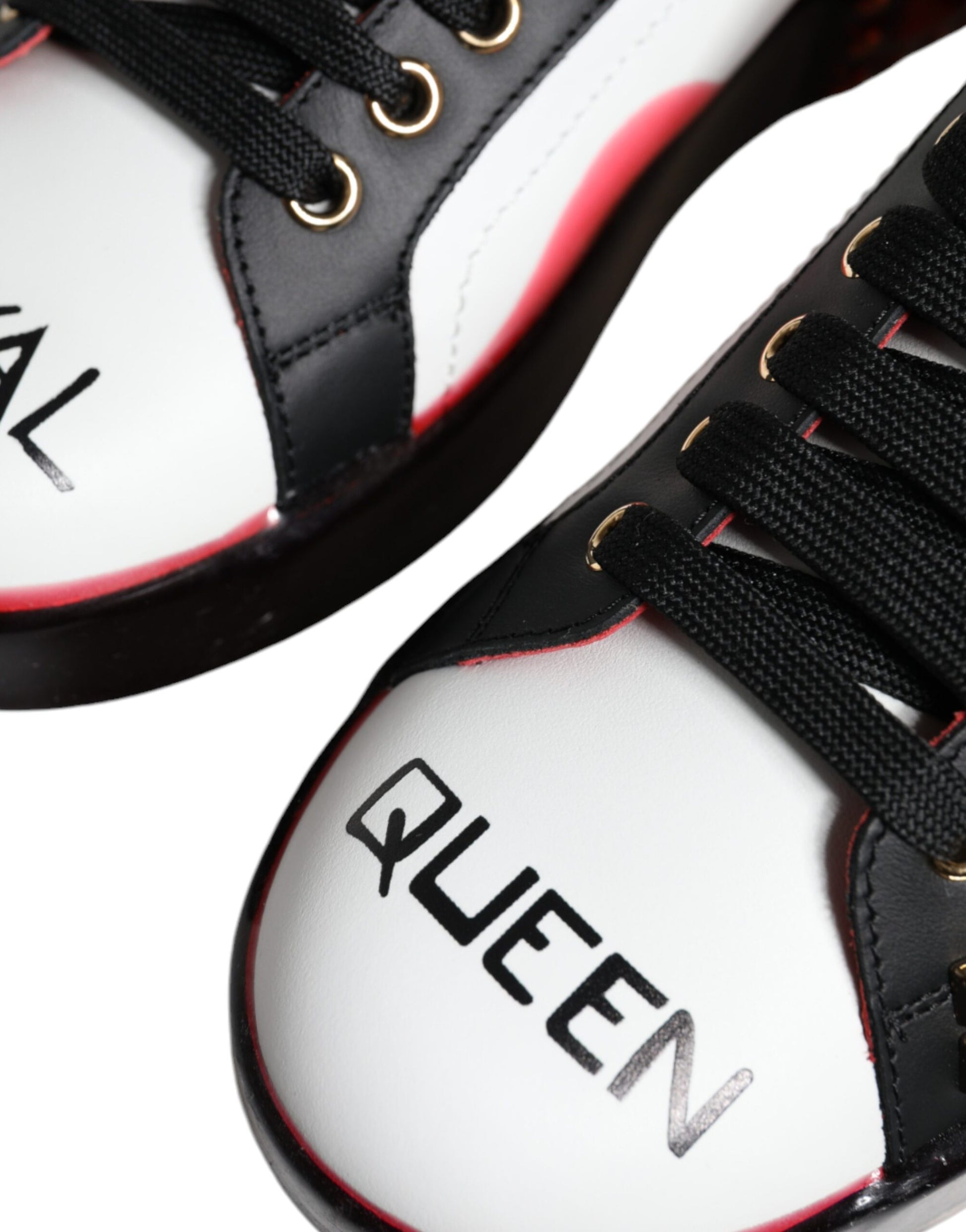 Dolce & Gabbana White Red Crystals Leather Portofino Sneakers Shoes by Dolce & Gabbana