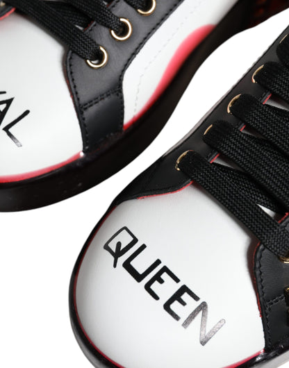 Dolce & Gabbana White Red Crystals Leather Portofino Sneakers Shoes by Dolce & Gabbana