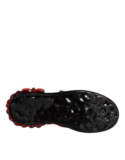 Dolce & Gabbana White Red Crystals Leather Portofino Sneakers Shoes by Dolce & Gabbana