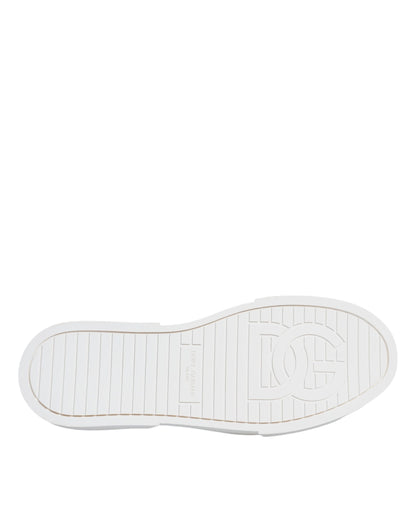 Dolce & Gabbana Pink White Canvas Logo Low Top Sneakers Shoes by Dolce & Gabbana