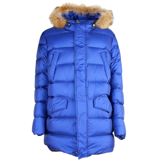 Ajouter une doudoune en nylon bleu pour homme