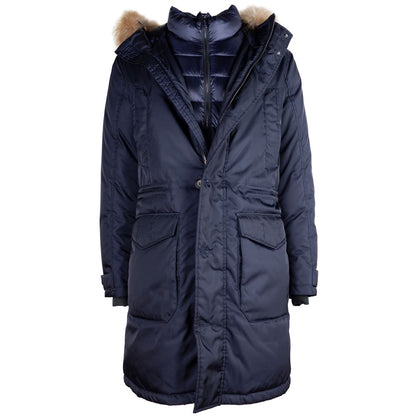 Ajouter une doudoune en nylon bleu pour homme