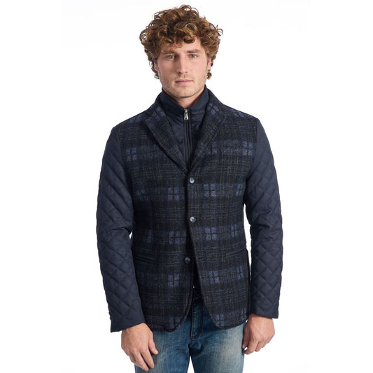 Veste de luxe en laine bleue pour homme Roberto Pepe