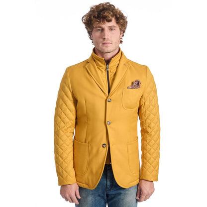 Veste de luxe en laine jaune pour homme Roberto Pepe