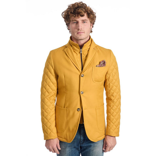 Veste de luxe en laine jaune pour homme Roberto Pepe