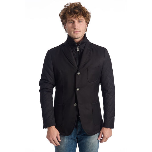 Veste de luxe en laine noire pour homme Roberto Pepe