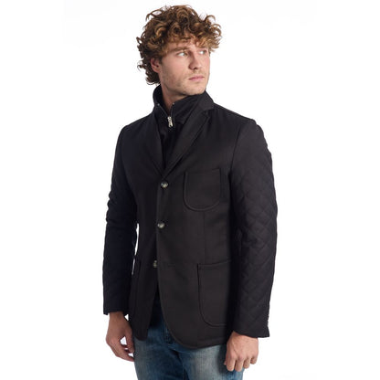 Veste de luxe en laine noire pour homme Roberto Pepe