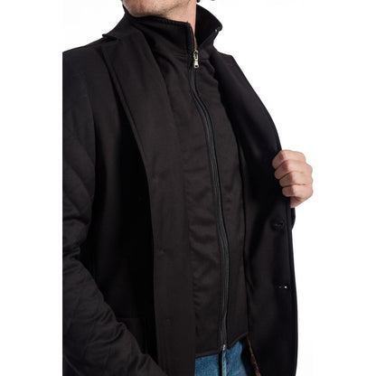Veste de luxe en laine noire pour homme Roberto Pepe