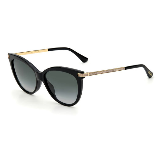 Lunettes de soleil Jimmy Choo en cuir de veau noir