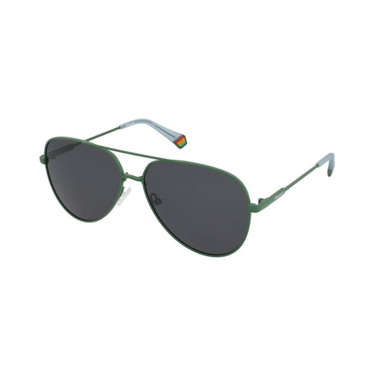 Lunettes de soleil Polaroid vertes en métal
