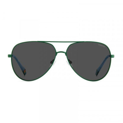 Lunettes de soleil Polaroid vertes en métal