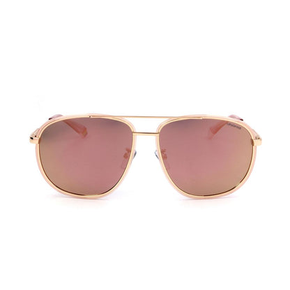 Lunettes de soleil Polaroid en métal or rose