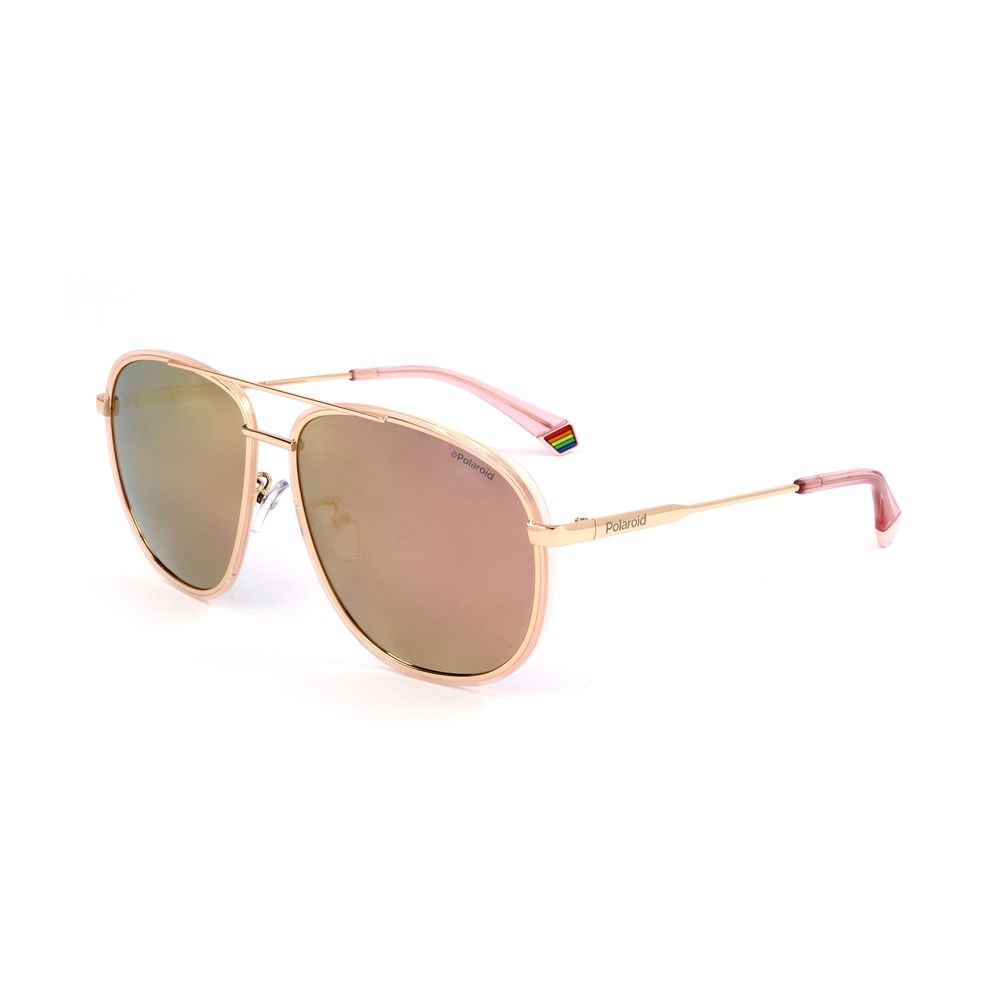 Lunettes de soleil Polaroid en métal or rose