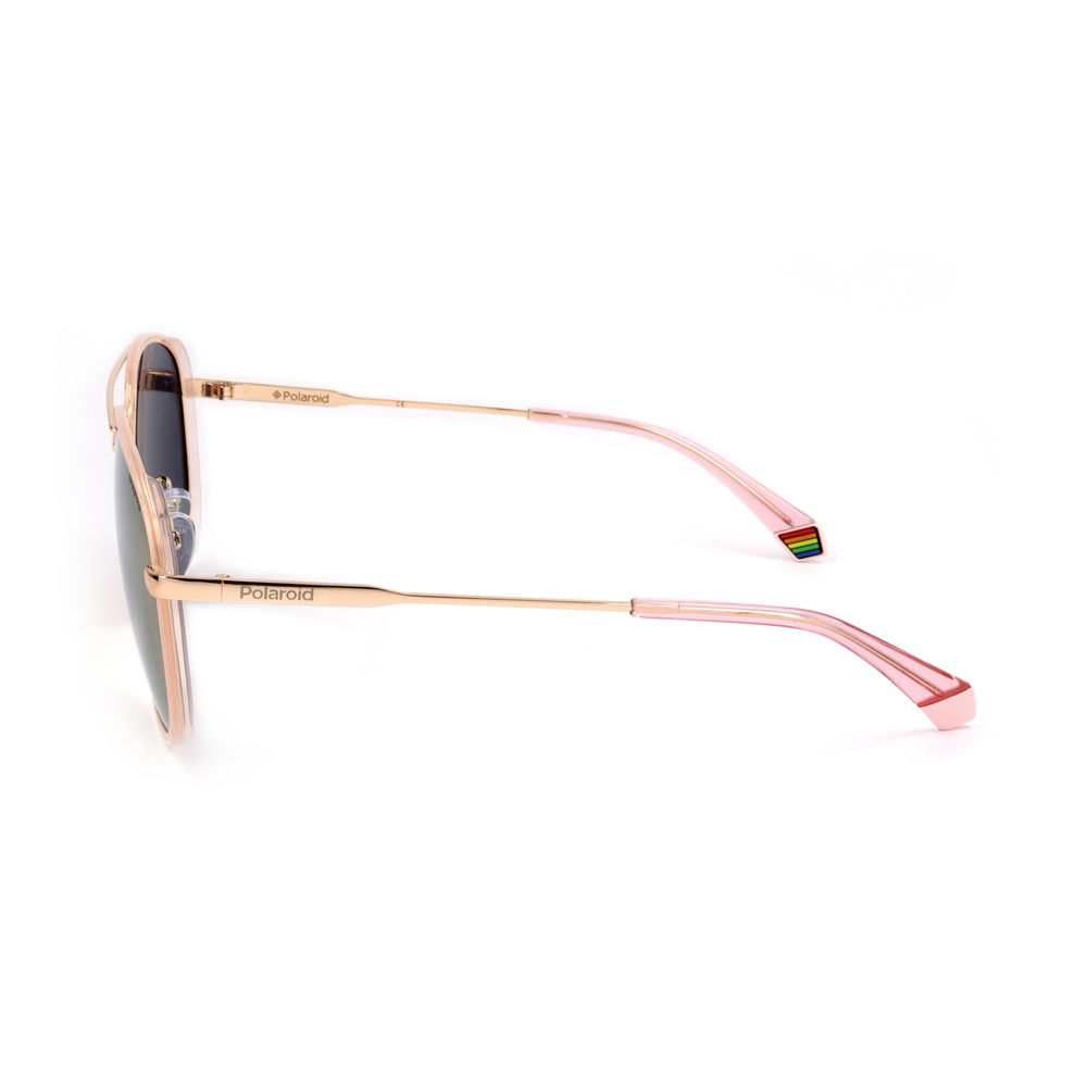Lunettes de soleil Polaroid en métal or rose