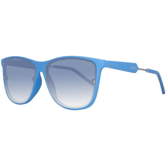 Lunettes de soleil Polaroid en cuir de veau bleu