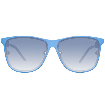 Lunettes de soleil Polaroid en cuir de veau bleu