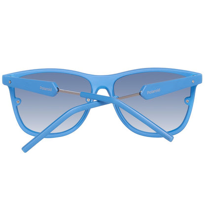 Lunettes de soleil Polaroid en cuir de veau bleu