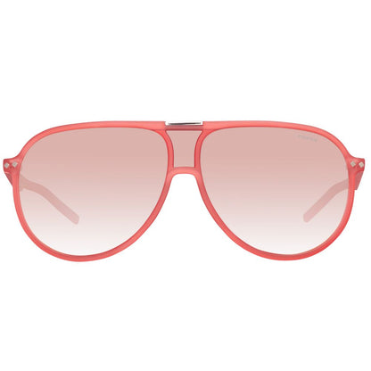 Lunettes de soleil Polaroid en cuir de veau rouge