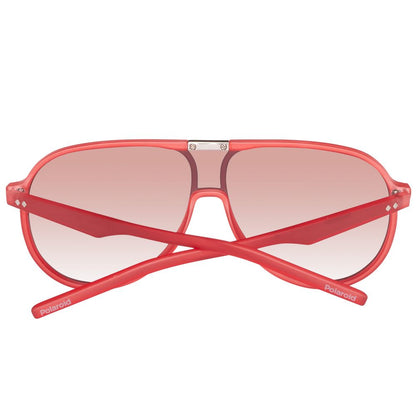 Lunettes de soleil Polaroid en cuir de veau rouge