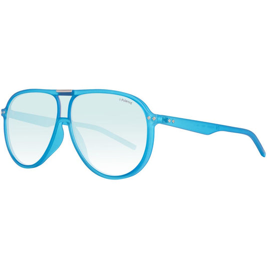 Lunettes de soleil Polaroid en cuir de veau bleu