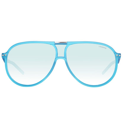 Lunettes de soleil Polaroid en cuir de veau bleu