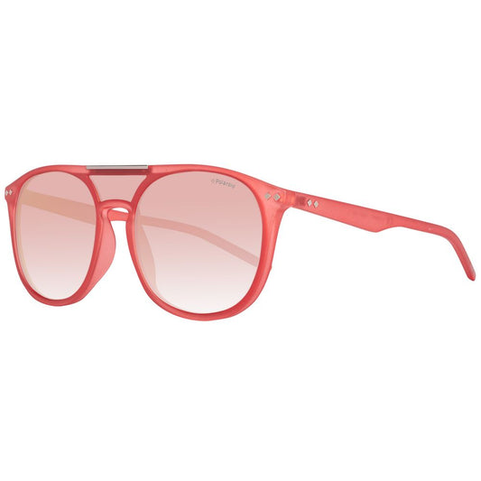Lunettes de soleil Polaroid en cuir de veau rouge