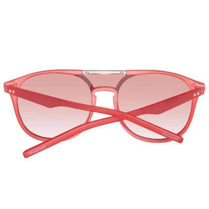 Lunettes de soleil Polaroid en cuir de veau rouge