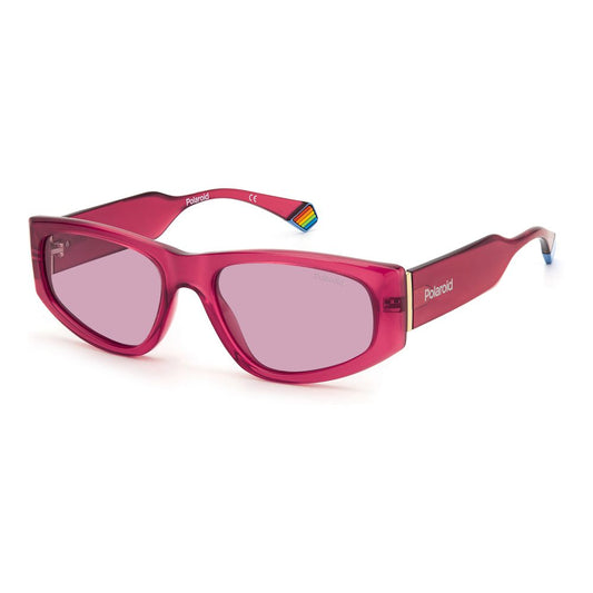 Lunettes de soleil Polaroid en plastique rouge