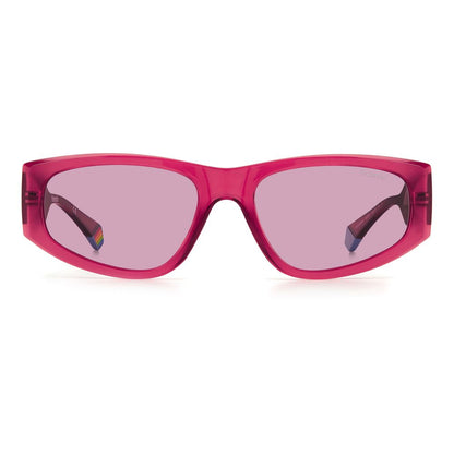 Lunettes de soleil Polaroid en plastique rouge