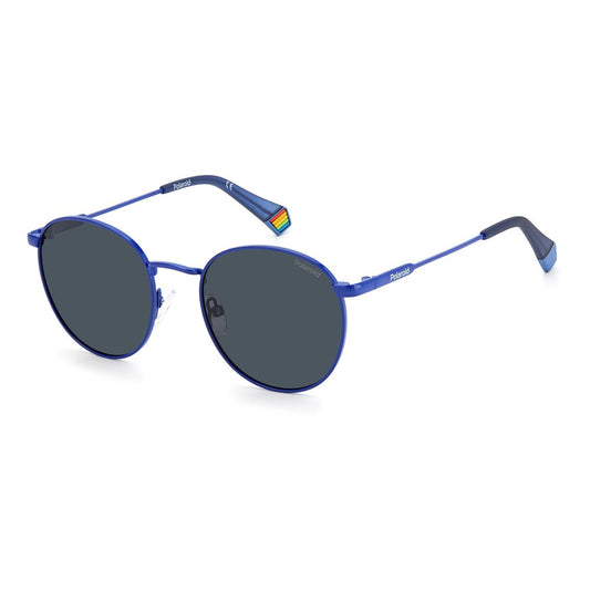 Lunettes de soleil Polaroid bleues en acier inoxydable