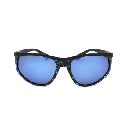 Lunettes de soleil Polaroid en caoutchouc bleu