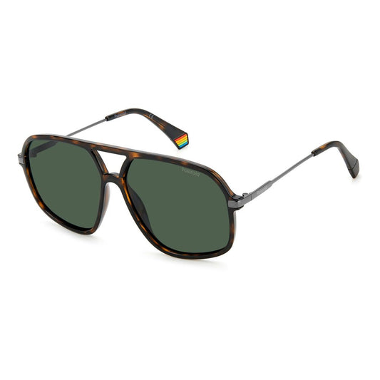 Lunettes de soleil Polaroid en plastique marron
