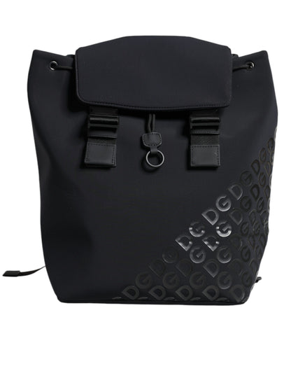 Sac à dos de voyage en néoprène noir Dolce &amp; Gabbana DG Mania