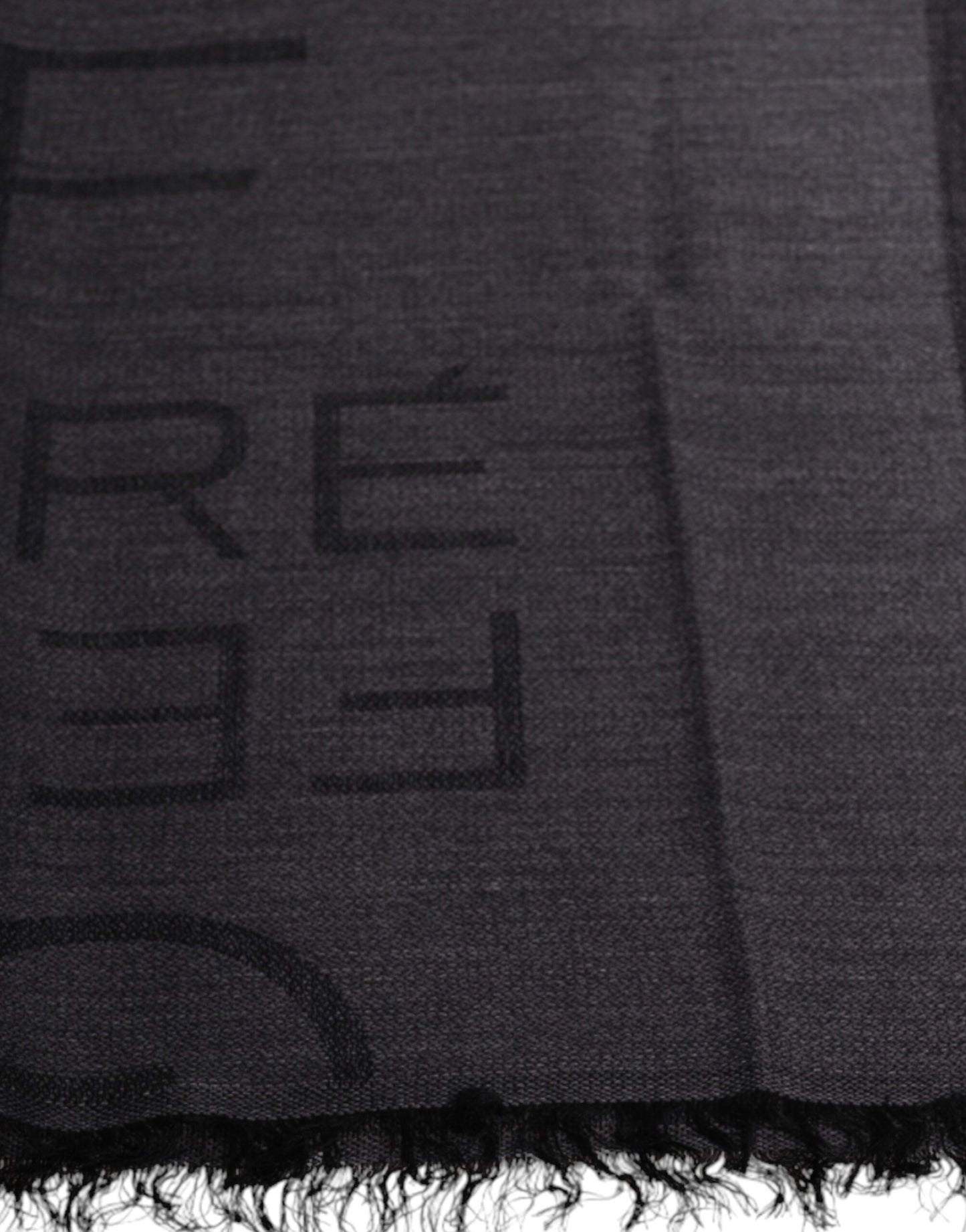 GF Ferre Dark Gray Wool Viscose Foulard Patterned Scarf by GF Ferre