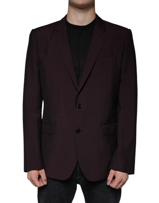 Blazer simple boutonnage en laine bordeaux Dolce &amp; Gabbana