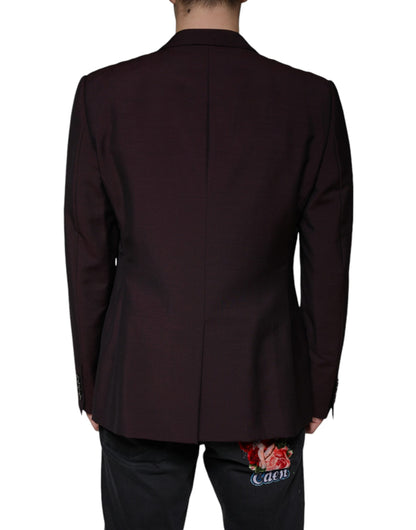Blazer simple boutonnage en laine bordeaux Dolce &amp; Gabbana