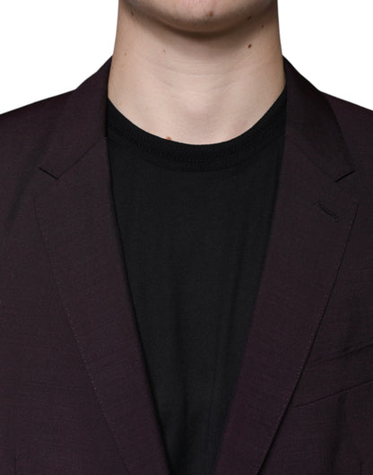 Blazer simple boutonnage en laine bordeaux Dolce &amp; Gabbana