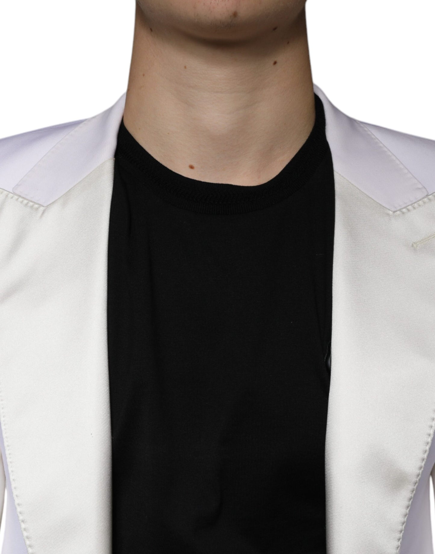 Blazer simple boutonnage en laine blanc cassé Dolce &amp; Gabbana