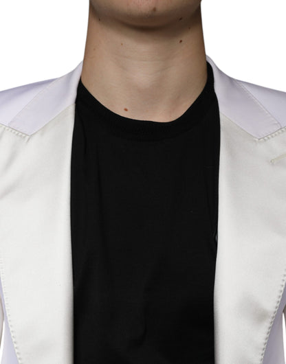 Blazer simple boutonnage en laine blanc cassé Dolce &amp; Gabbana