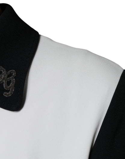 Dolce &amp; Gabbana Veste Blouson Zippée Noire et Blanche DG Crown