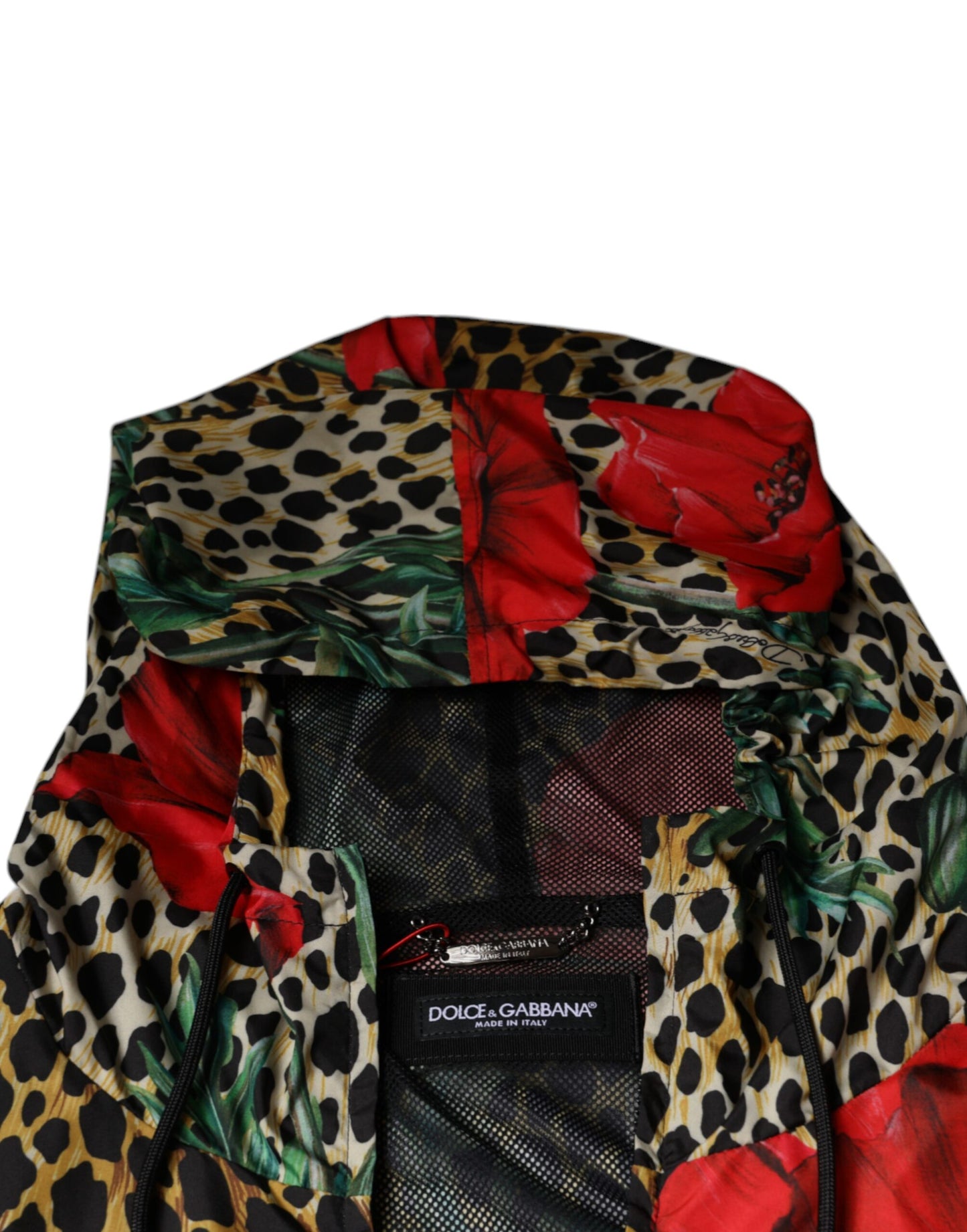 Dolce & Gabbana Multicolor Leopard Floral Hooded Jacket by Dolce & Gabbana