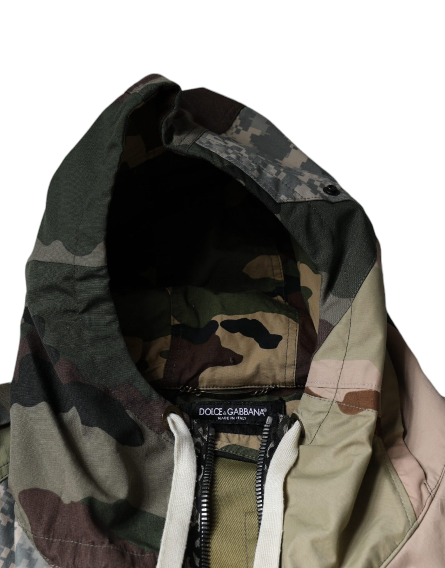 Dolce & Gabbana Multicolor Camouflage Full Zip Hooded Jacket by Dolce & Gabbana