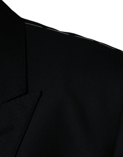 Dolce &amp; Gabbana Manteau Blazer Homme Noir en Laine à Boutonnage Simple
