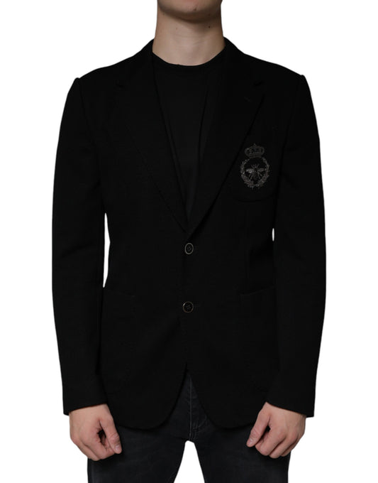 Blazer simple boutonnage Dolce &amp; Gabbana Black Crown Bee
