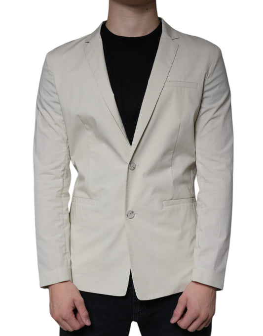 Blazer formel beige à simple boutonnage de Paolo Pecora Milano