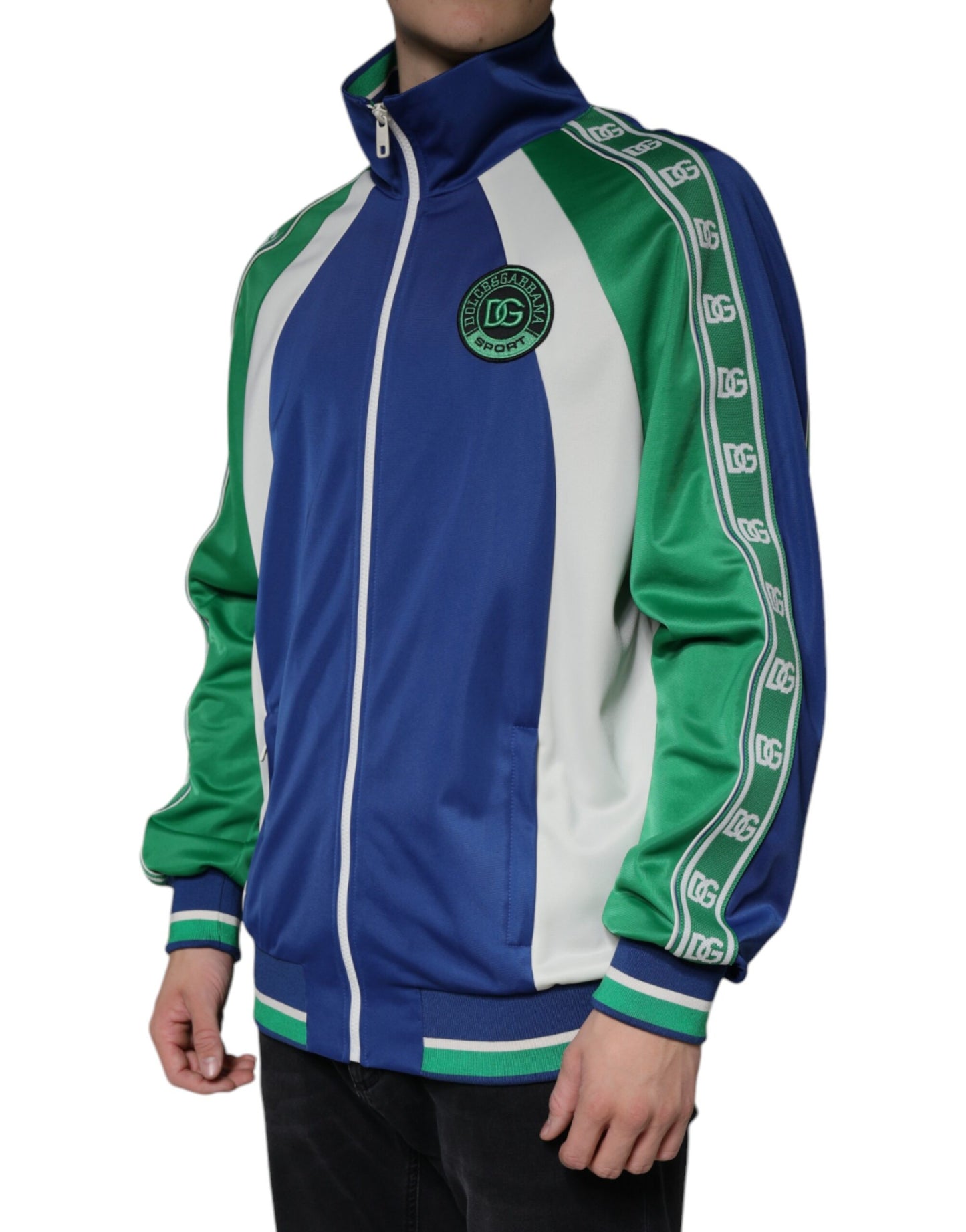 Dolce & Gabbana Multicolor Polyester Full Zip Bomber Jacket by Dolce & Gabbana