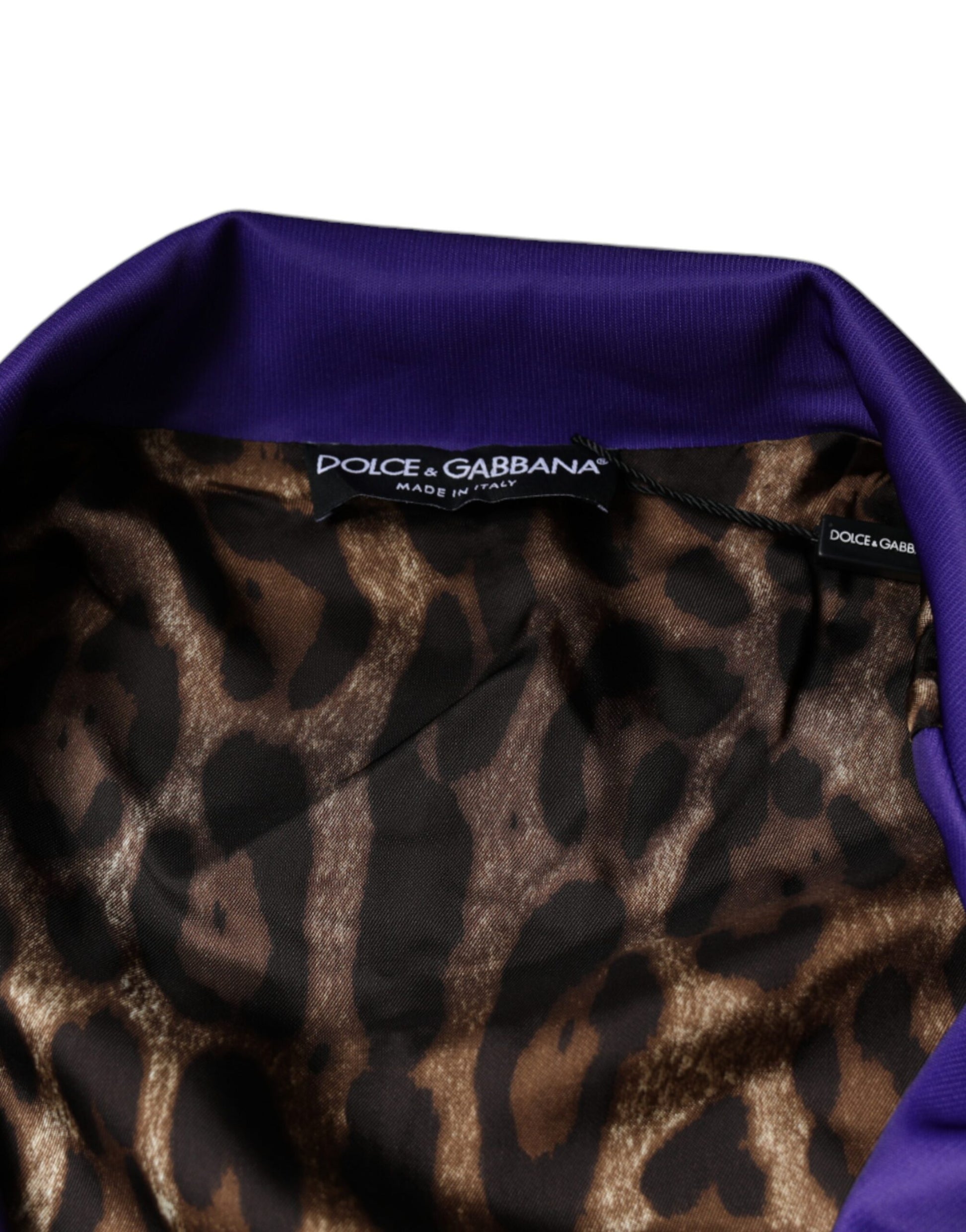 Dolce & Gabbana Purple YEAR OF THE PIG Full Zip Bomber Jacket by Dolce & Gabbana