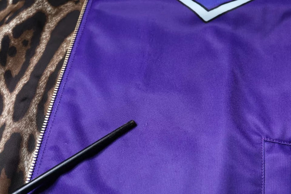 Dolce & Gabbana Purple YEAR OF THE PIG Full Zip Bomber Jacket by Dolce & Gabbana